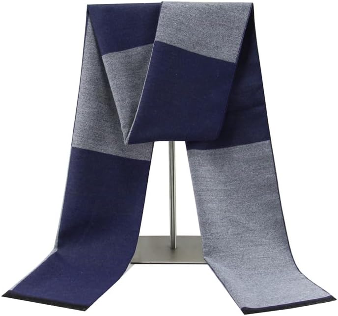 define essentials Men's Winter Warm Long Soft Plaid Scarf with Tassels, Soft Classic mens scraves - Image 1